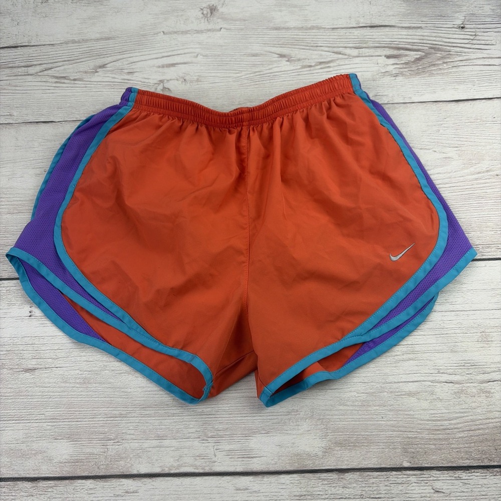 Nike Women's M Dri-FIT Lined Running Shorts Colorful Bright Exercise